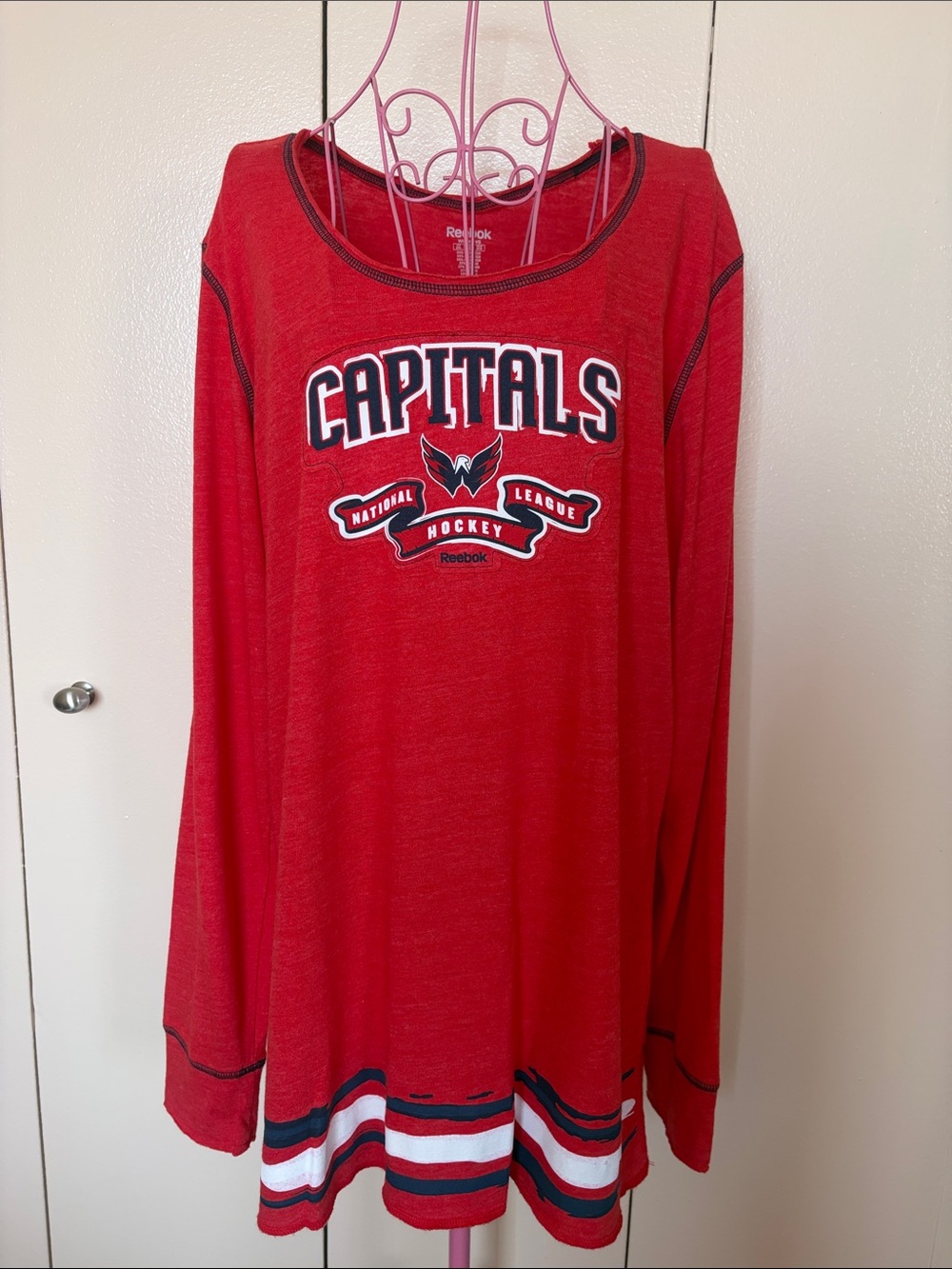 Reebok Red Washington Capitals Long Sleeve Hockey Tunic